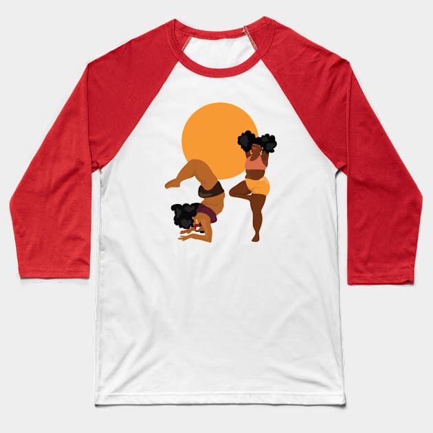 Yoga Baseball T-Shirt by phathudesigns 